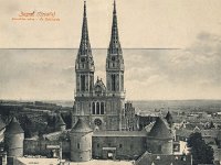 Katedrala oko 1900.-1905. godine (lijevo kula Severnik, u sredini Bakačeva kula i desno kula Nebojan)